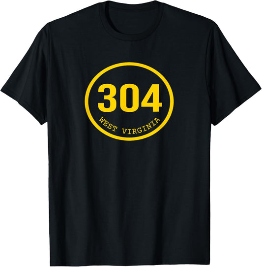 Area Code 304 WV Vintage West Virginia Born Raised Local T-Shirt - T-Shirt | Black