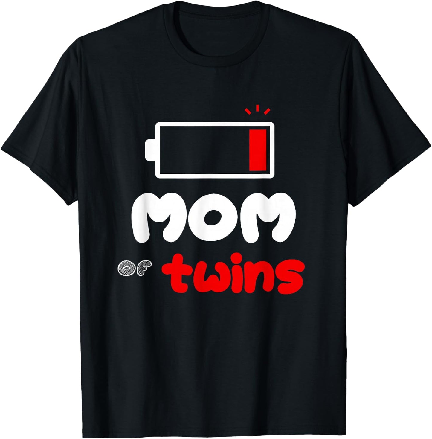 Mom of Twins Funny Twin Mom Busy Mommy Proud Mother's Day T-Shirt - T-Shirt | Black