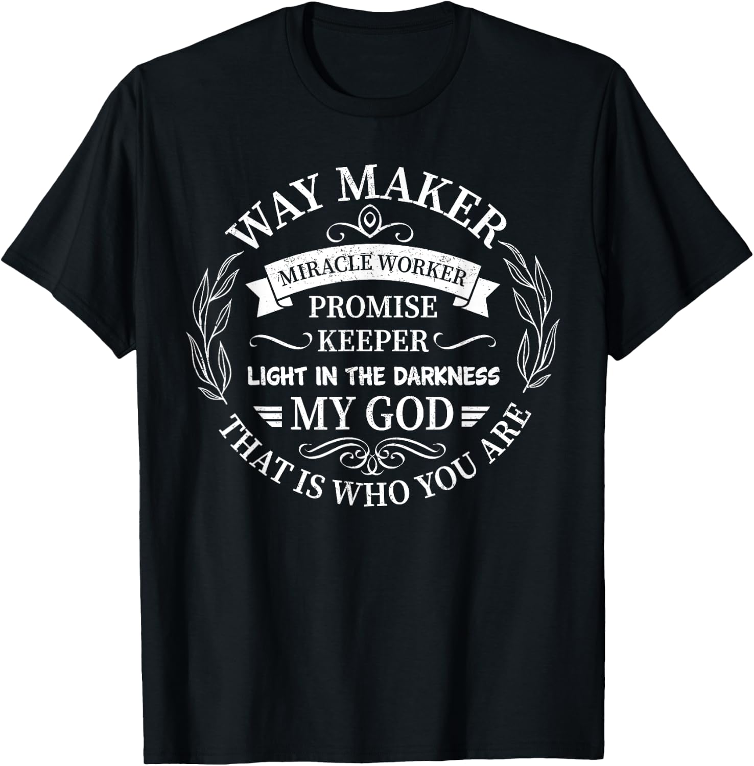 Waymaker Promise Keeper Miracle Worker Christian T-Shirt - T-Shirt | Black