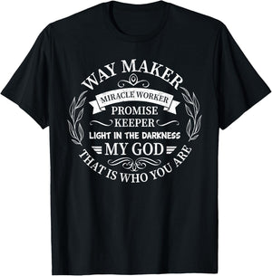 Waymaker Promise Keeper Miracle Worker Christian T-Shirt - T-Shirt | Black
