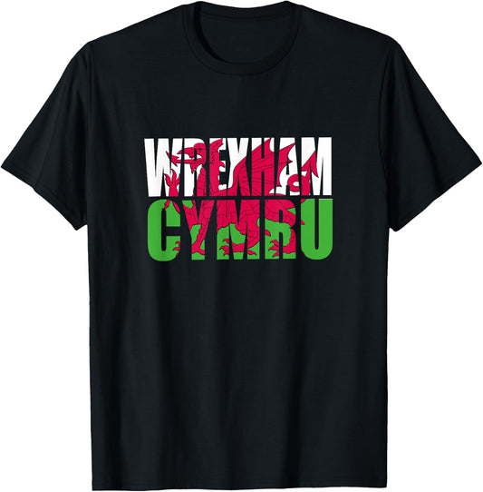 Wrexham Wales Flag Welsh Dragon Men Women Kids Flags Cymru T-Shirt - T-Shirt | Black