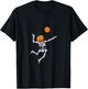 Skeleton Volleyball Halloween Pumpkin T-Shirt - T-Shirt | Black