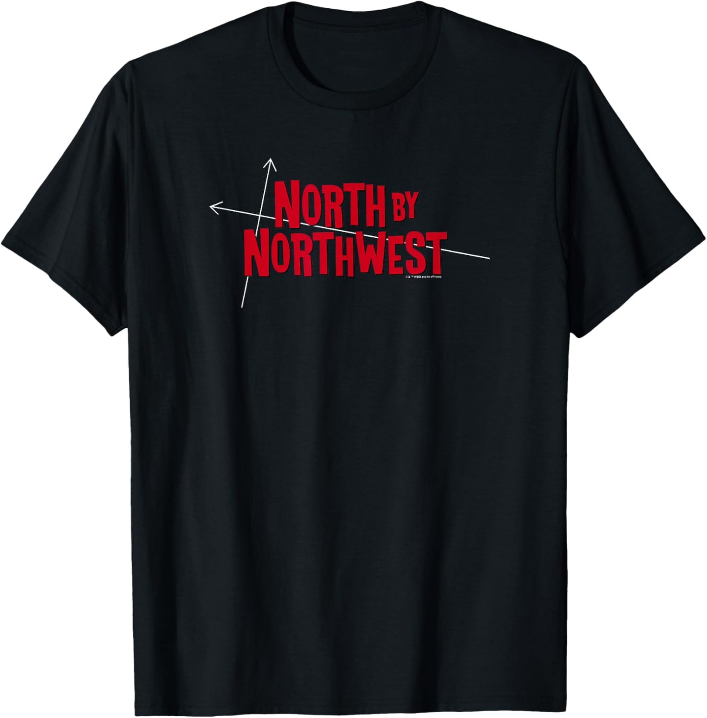 WB100 North by Northwest Red Mod Vintage Movie Logo T-Shirt - T-Shirt | Black