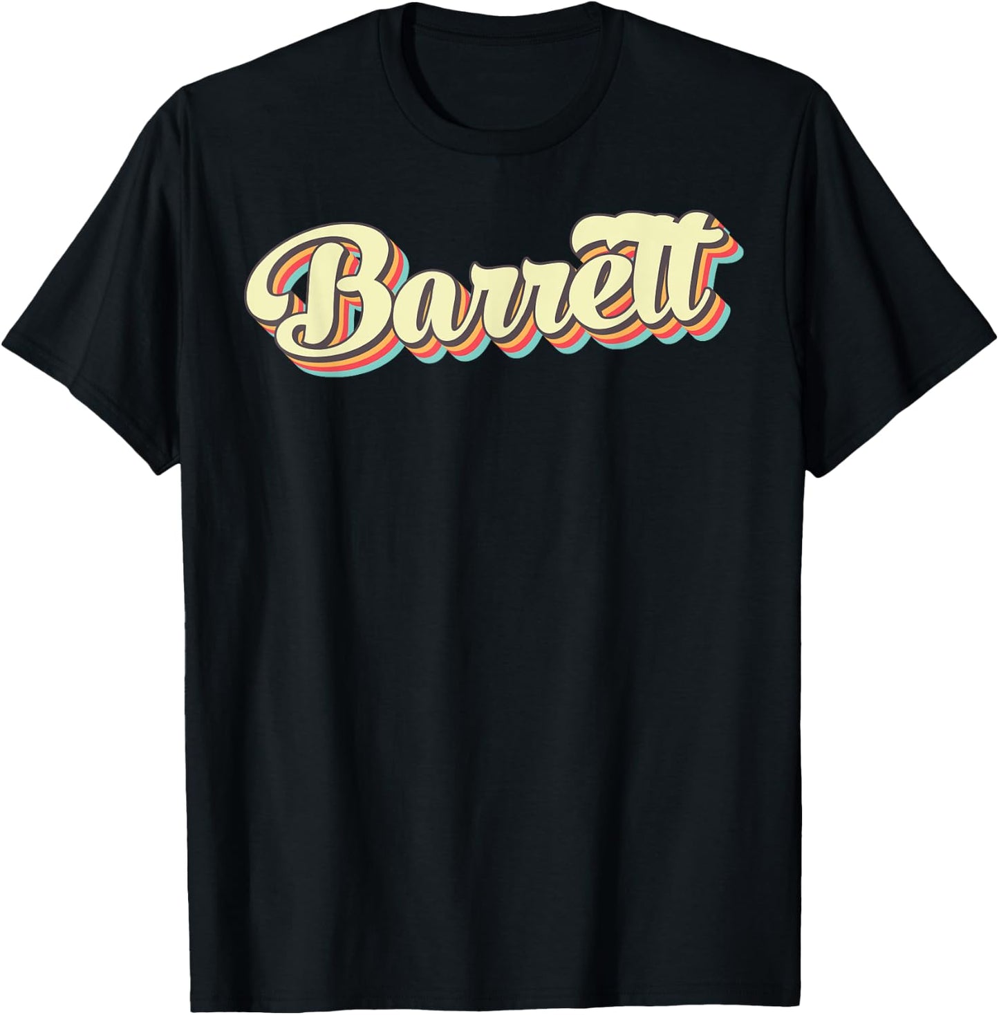 Barrett Retro Art Baseball Font Vintage T-Shirt - T-Shirt | Black