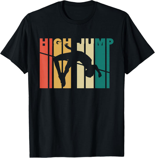 Retro High Jump | Athletics Track & Field | High Jumper T-Shirt - T-Shirt | Black
