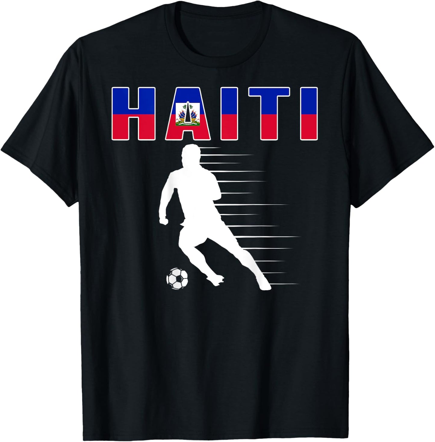 Haiti Soccer Lovers Jersey - Haitian Flag Football Players T-Shirt - T-Shirt | Black