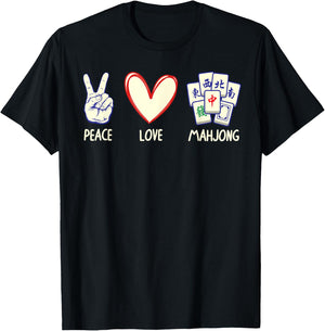 Funny Mahjong Art Women Chinese Mah Jongg Game Lover Small T-Shirt - T-Shirt | Black