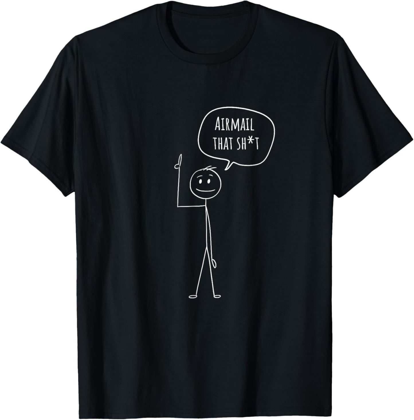 Airmail that!! Stick Figure Funny Cornhole Bags T-Shirt - T-Shirt | Black