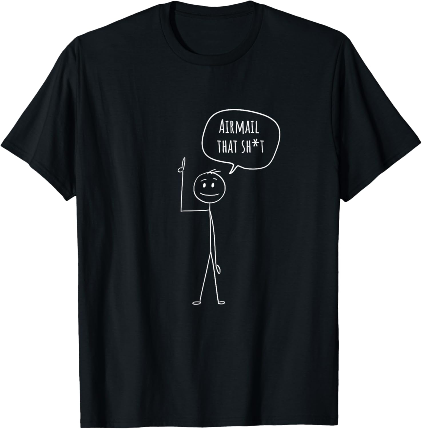 Airmail that!! Stick Figure Funny Cornhole Bags T-Shirt - T-Shirt | Black
