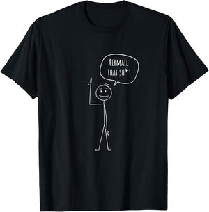 Airmail that!! Stick Figure Funny Cornhole Bags T-Shirt - T-Shirt | Black