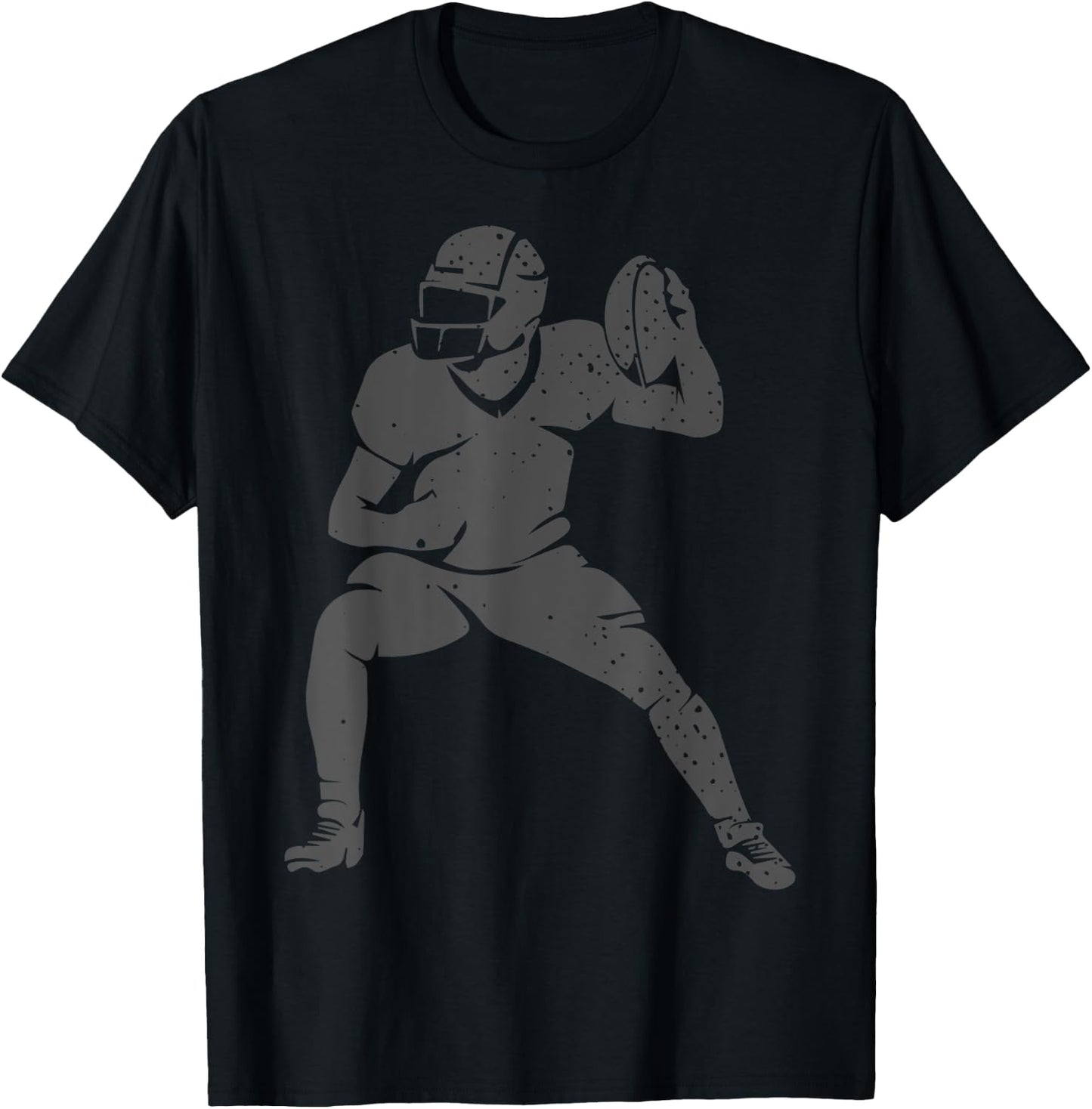Football Player Patriotic Quarterback Football Women Kids Men T-Shirt - T-Shirt | Black