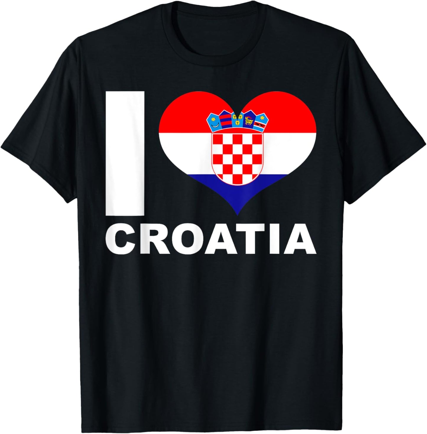 I Love Croatia - Heart Flag Croatia T-Shirt - T-Shirt | Black