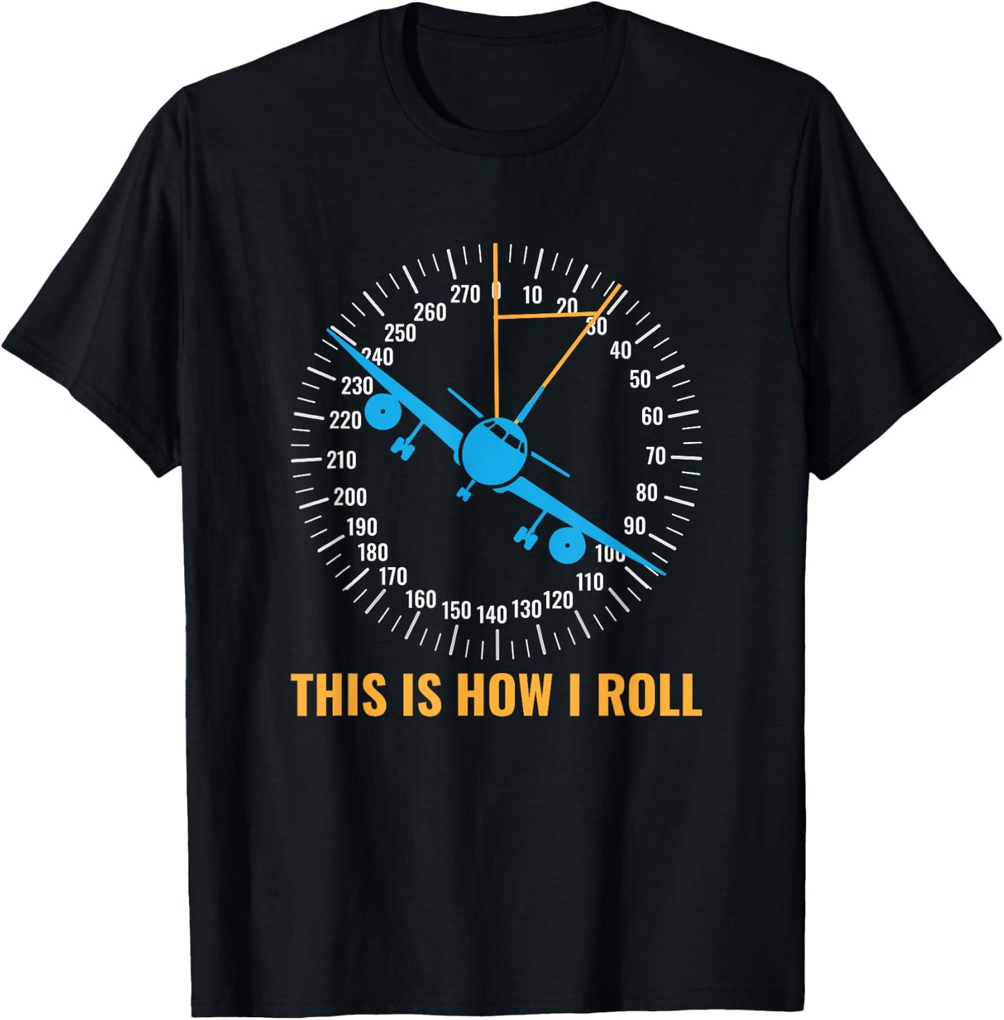 This Is How I Roll Airplane Pilot Aviator Funny Aviation T-Shirt - T-Shirt | Black