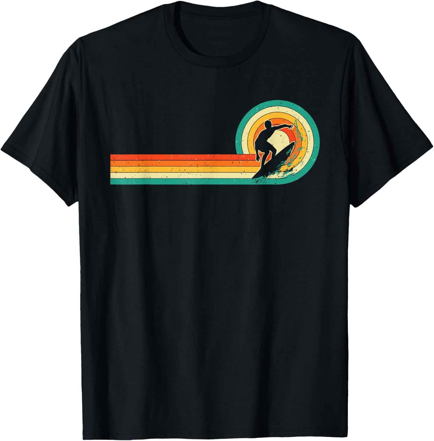 Retro Vintage Surfing Board Lover - Beach Surfboarder Waves Men Women Girls Kids T-Shirt - T-Shirt | Black