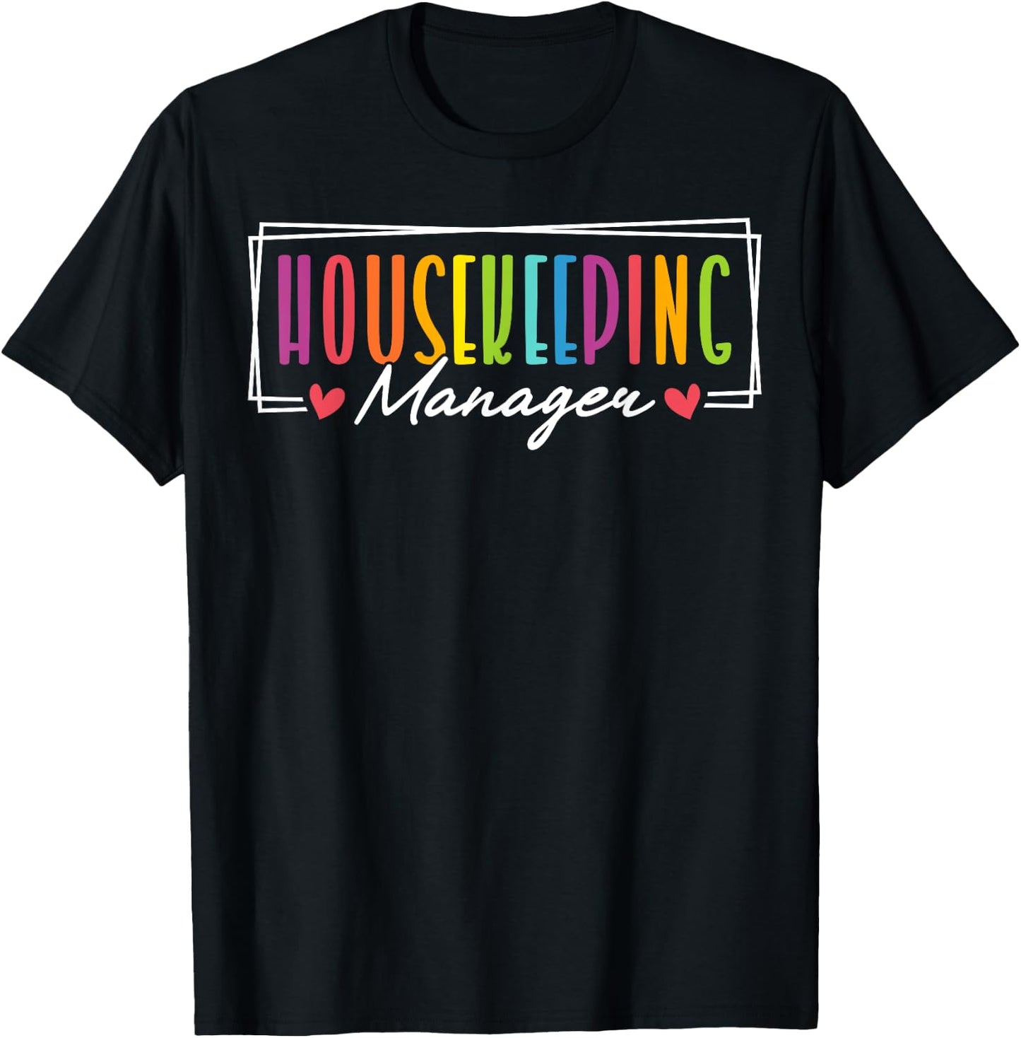 Cute Housekeeping Manager Heart T-Shirt - T-Shirt | Black