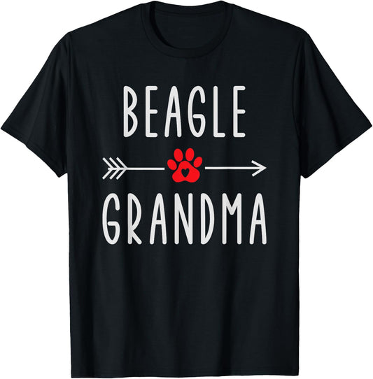 Beagle Grandma Funny Beagle Dog Owner Gift Mother's Day T-Shirt - T-Shirt | Black