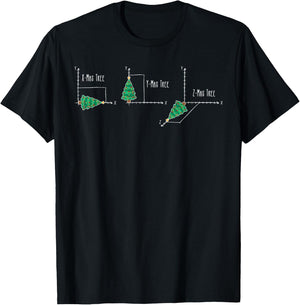 Funny Math Nerd X-Mas Tree Graph Geometree Christmas Teacher T-Shirt - T-Shirt | Black