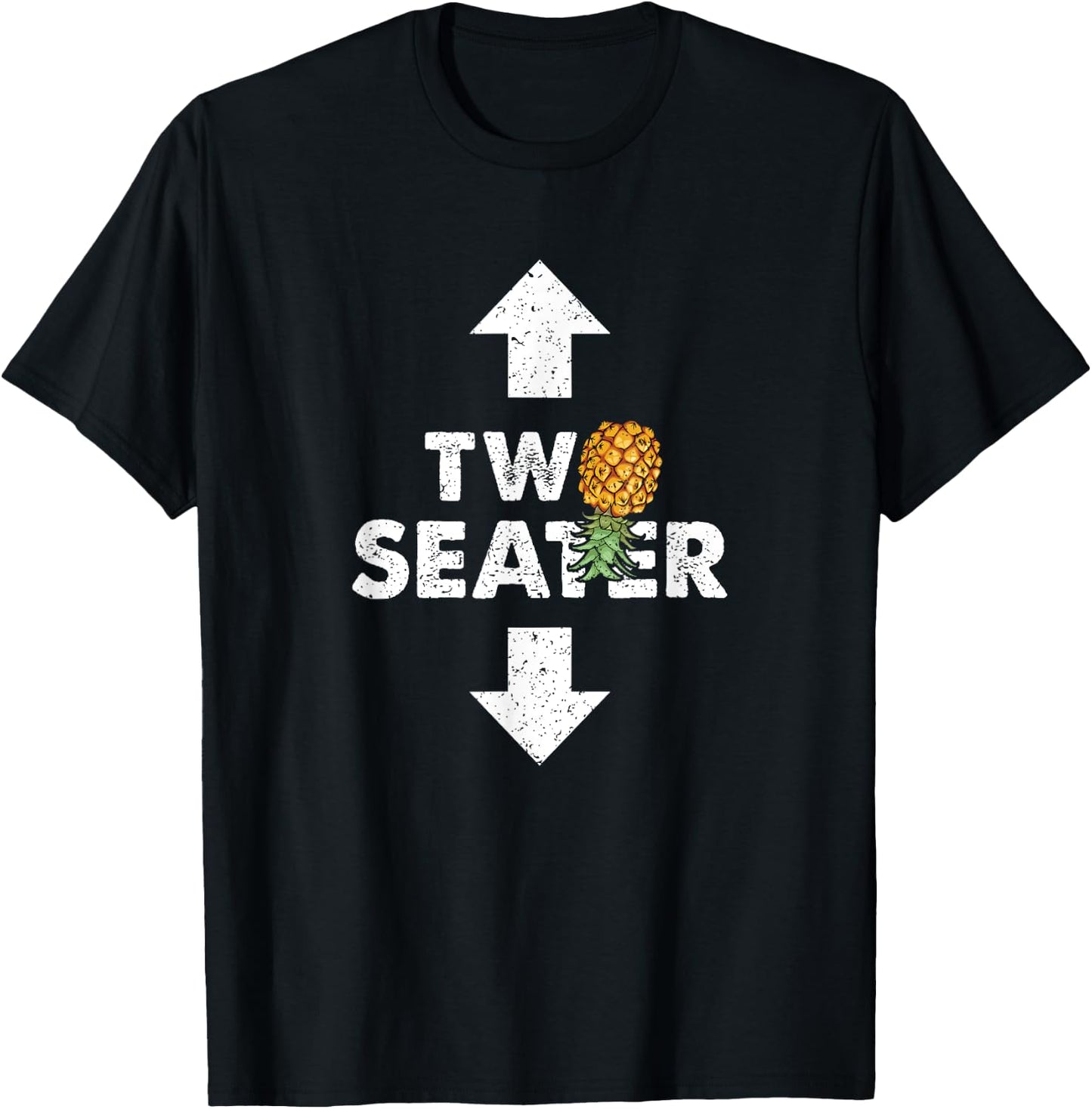 Two Seater Swinger Funny Upside Down Pineapple Swinger T-Shirt - T-Shirt | Black
