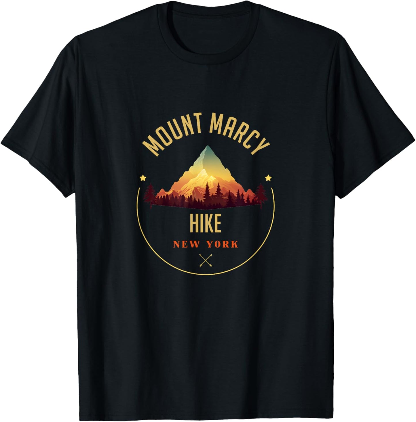 Mount Marcy Souvenir Apparel - Mount Marcy Hiking T-Shirt - T-Shirt | Black