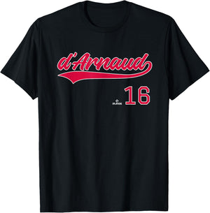 Vintage Gameday Travis d Arnaud Atlanta MLBPA T-Shirt - T-Shirt | Black