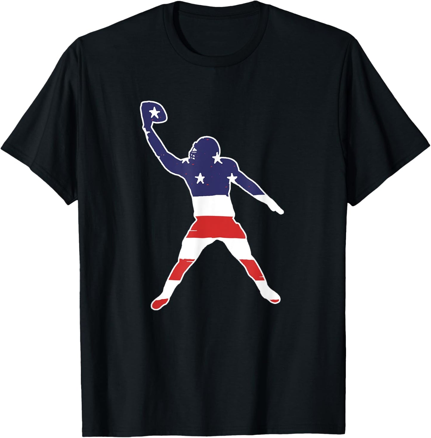 One Hand Catch Football Wide Receiver Flag T-Shirt - T-Shirt | Black