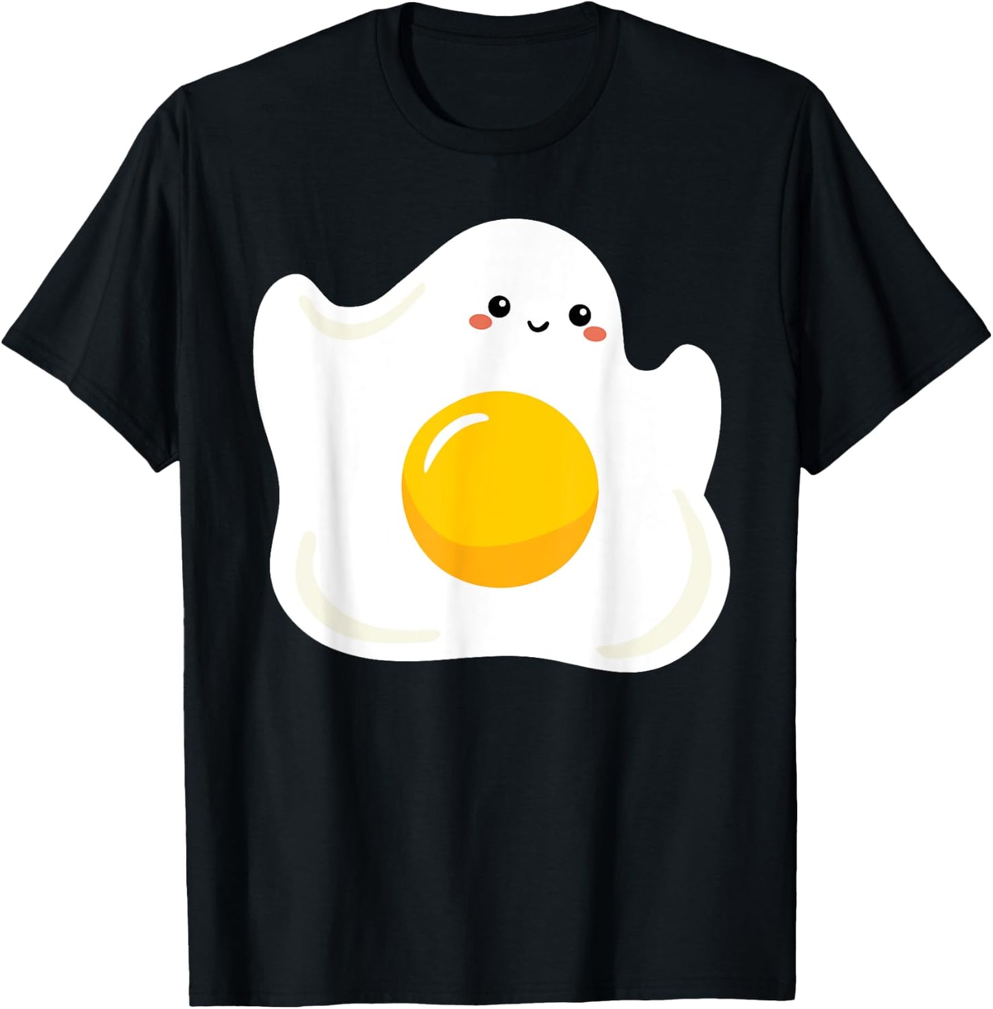 Cute Ghost Fried Egg Costume Funny Halloween Egg T-Shirt - T-Shirt | Black