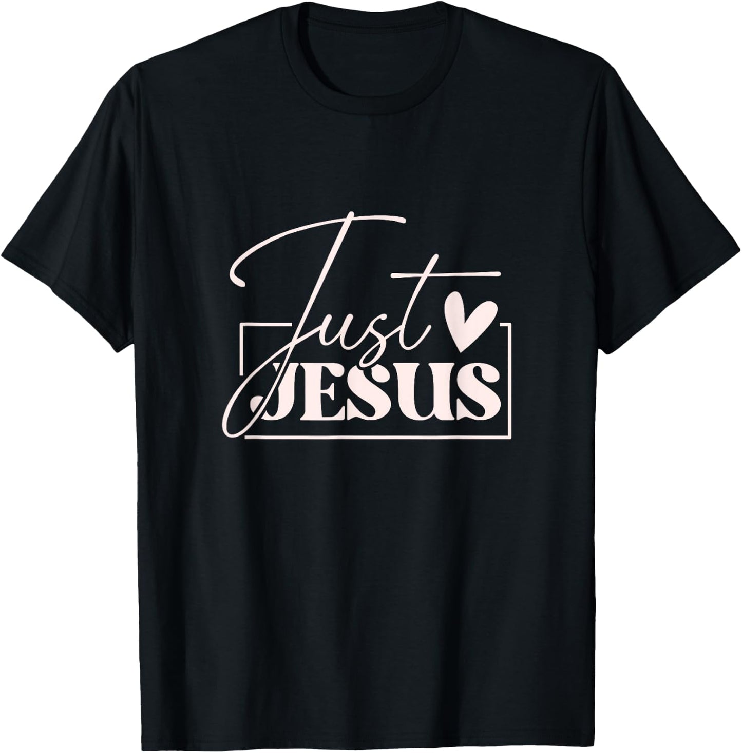 Just Jesus Cute Christian Typography T-Shirt - T-Shirt | Black