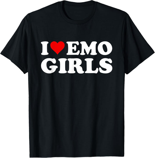 I Love Emo Girls T-Shirt - T-Shirt | Black