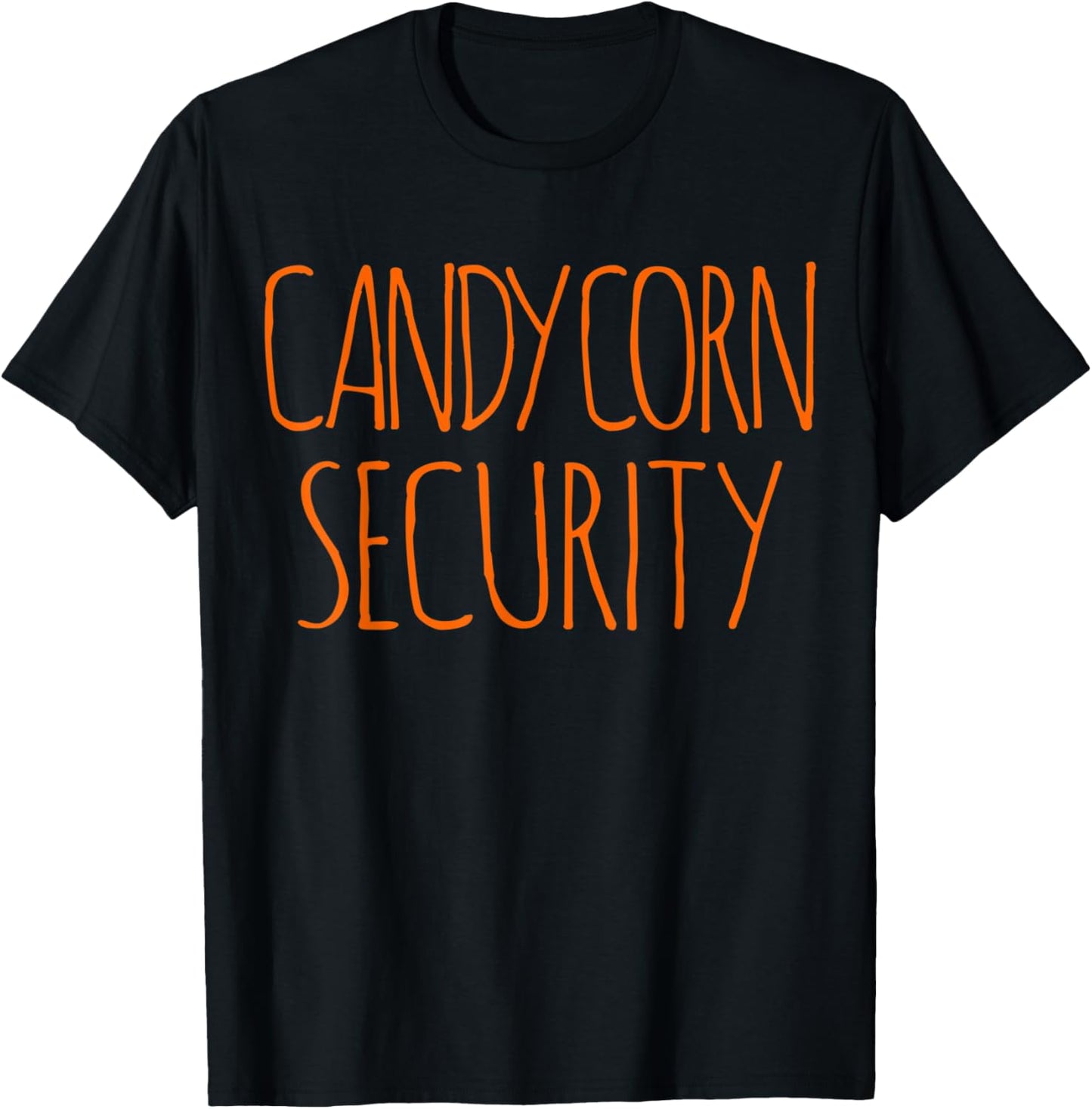 Halloween Costume Candy Corn Security Decorations Men Ladies T-Shirt - T-Shirt | Black