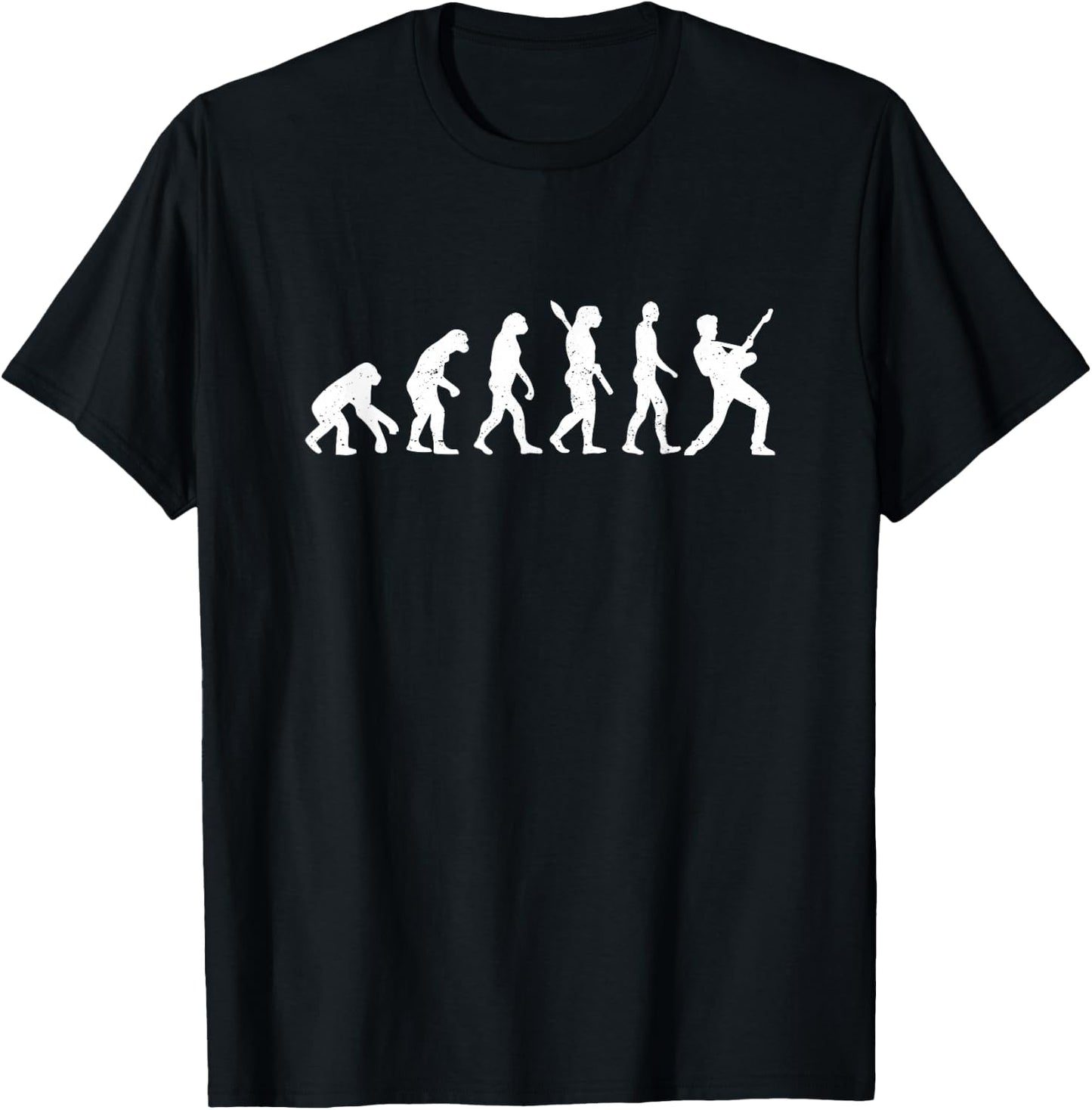 Evolution Guitar Player Rock Band Member Musician Music T-Shirt - T-Shirt | Black