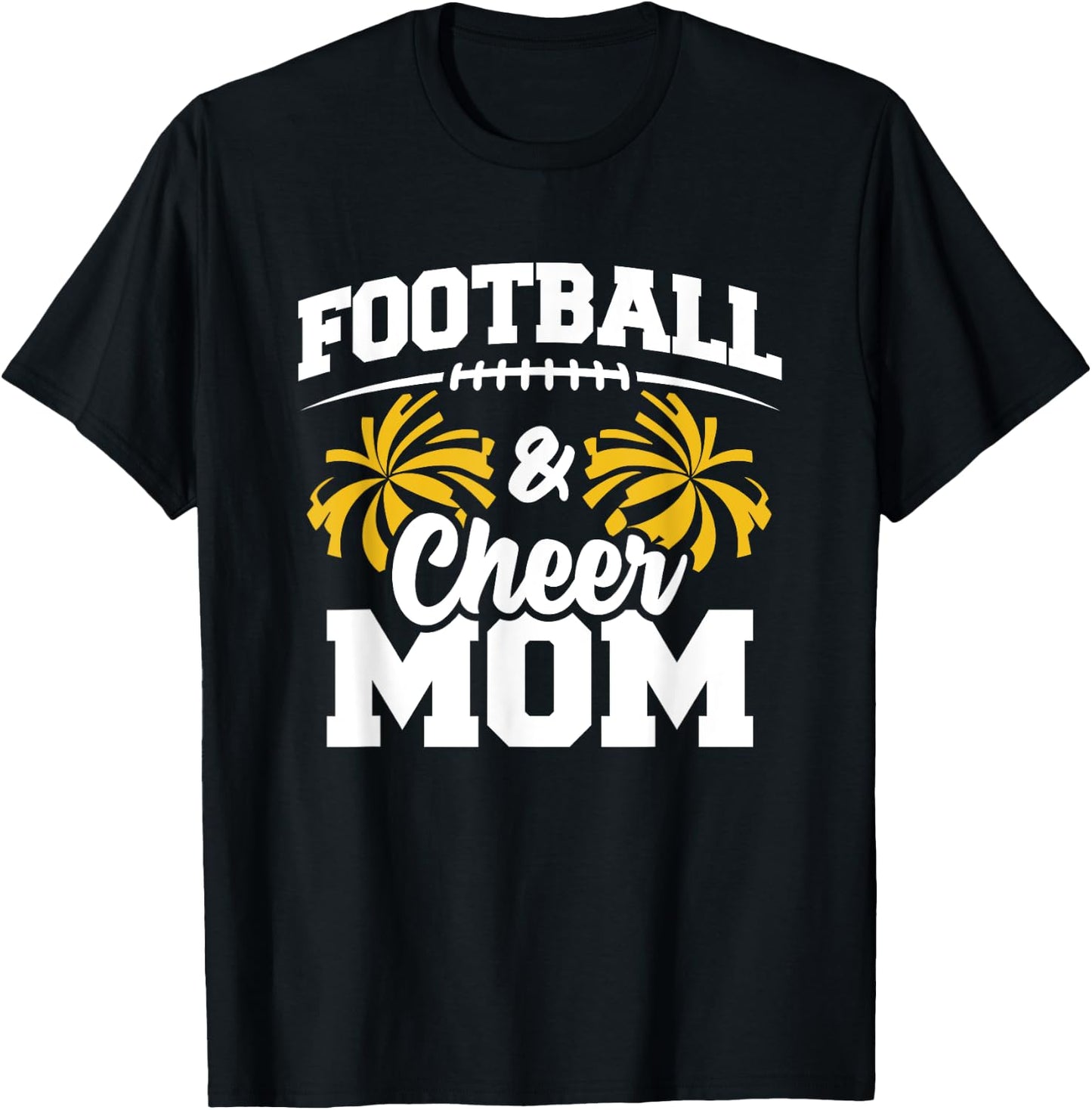 Football Cheer Mom - High School Cheerleader - Cheerleading T-Shirt - T-Shirt | Black
