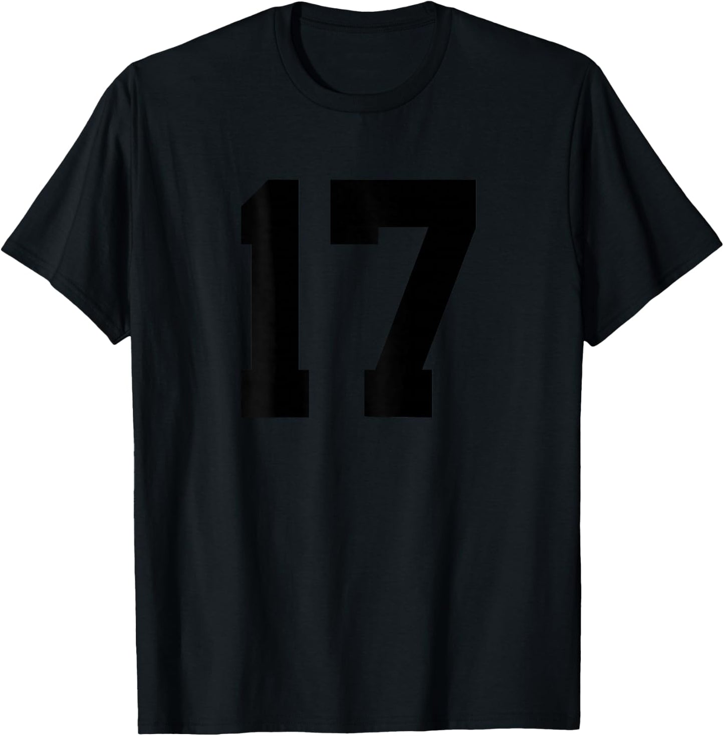Number 17 (on Back) Sports Team Jersey Number T-Shirt - T-Shirt | Black