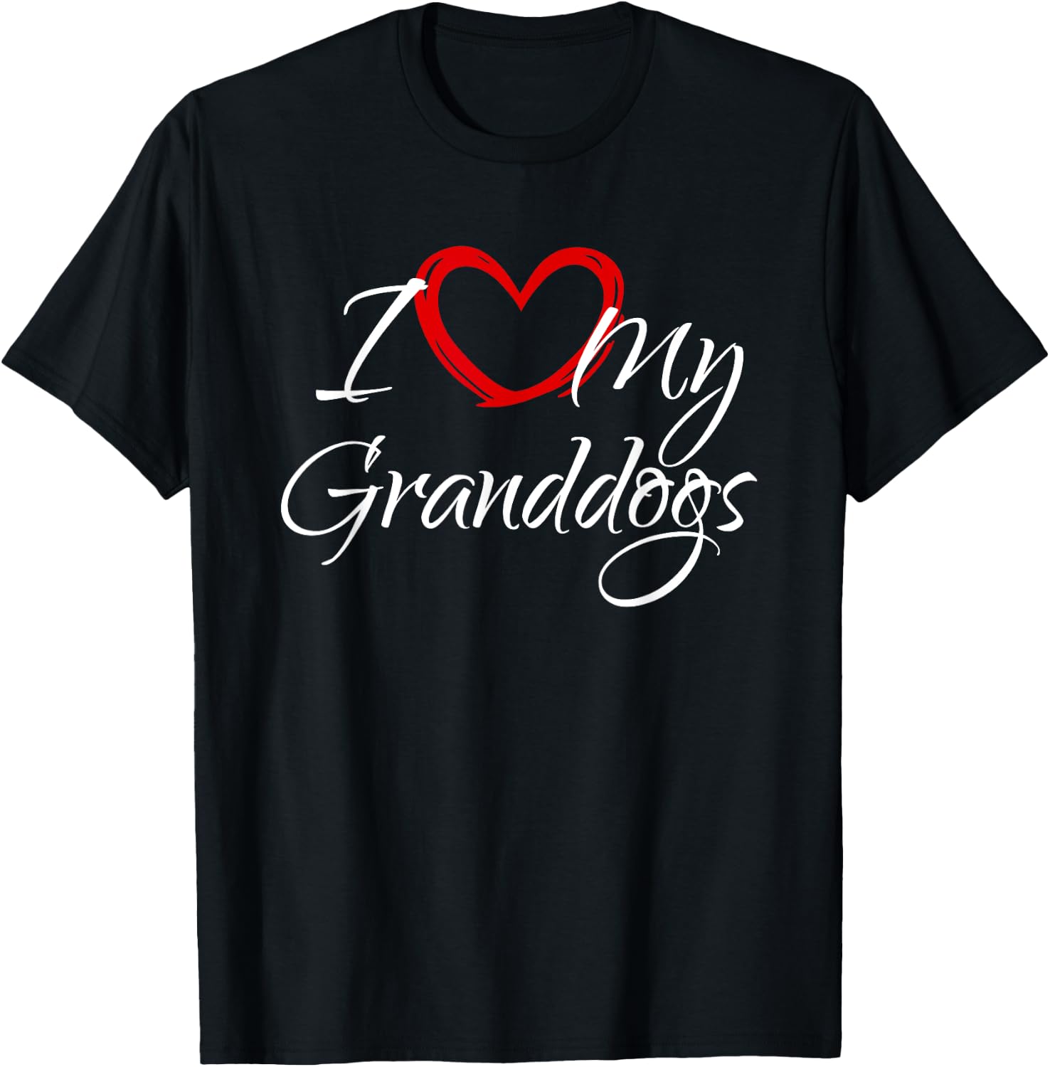 I Love My Granddogs, I Heart My Granddogs T-Shirt - T-Shirt | Black
