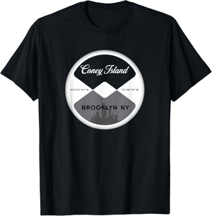 Coney Island Brooklyn New York City NYC Circle Graphic T-Shirt - T-Shirt | Black