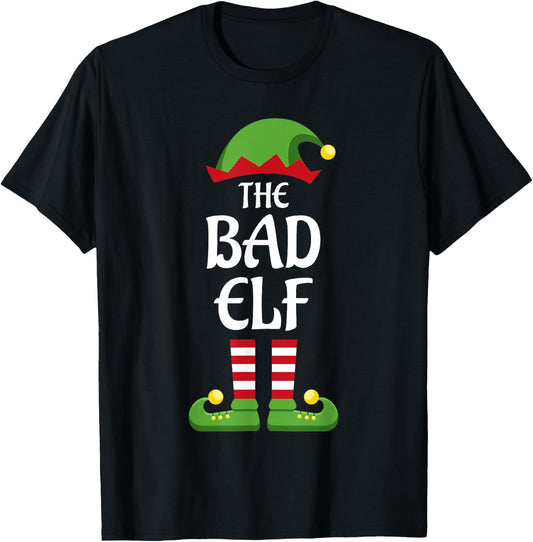 Bad Elf Family Matching Group Christmas T-Shirt - T-Shirt | Black