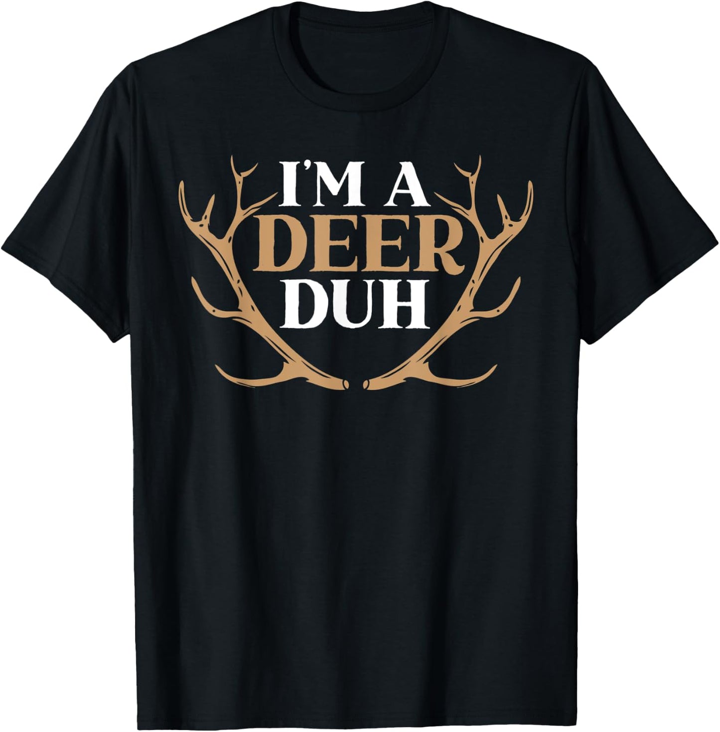 I'm a Deer Duh Halloween Easy Lazy Costume T-Shirt - T-Shirt | Black