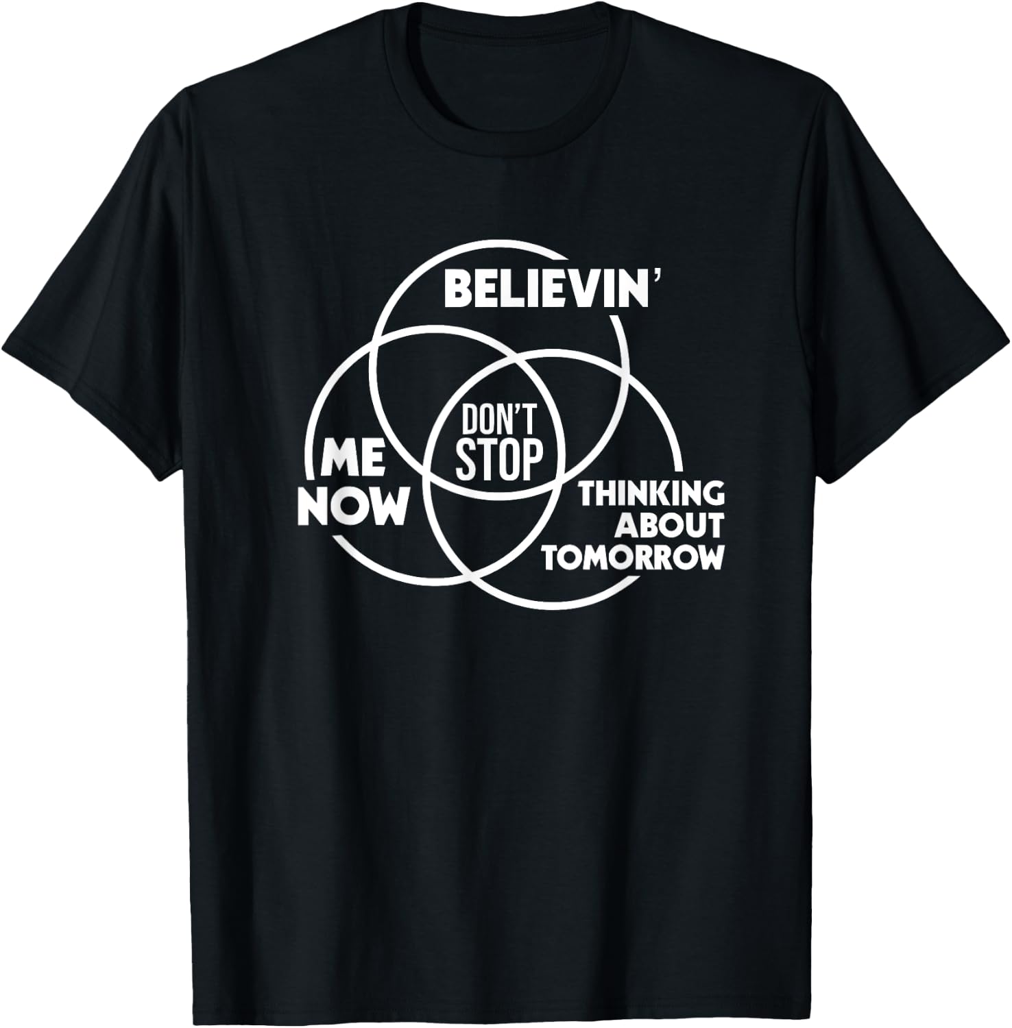 Don't Stop Music Lovers Venn Diagram T-Shirt - T-Shirt | Black