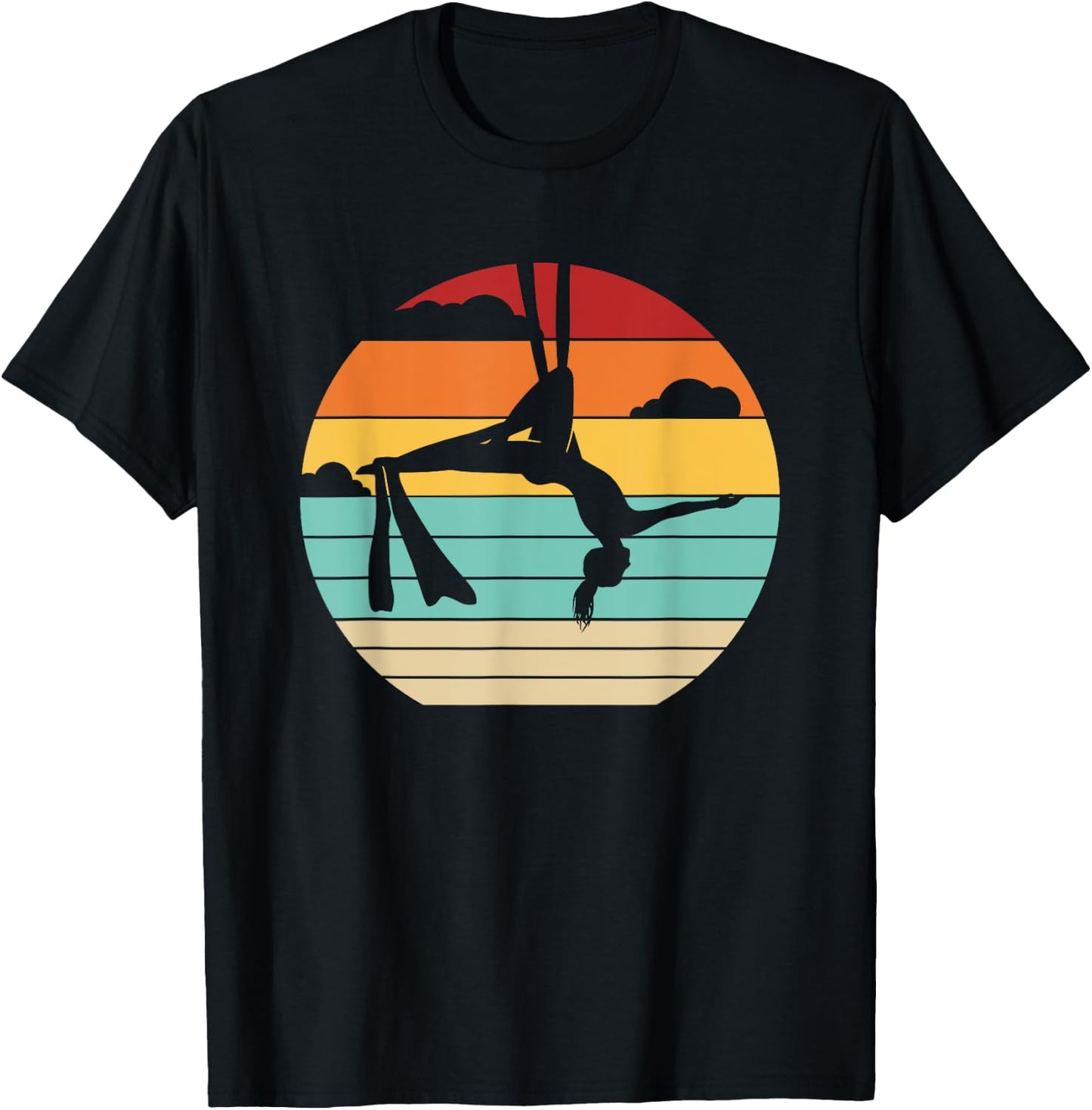 Retro Aerial Yoga Aerialist Gymnastics Dancer Aerial Silks T-Shirt - T-Shirt | Black