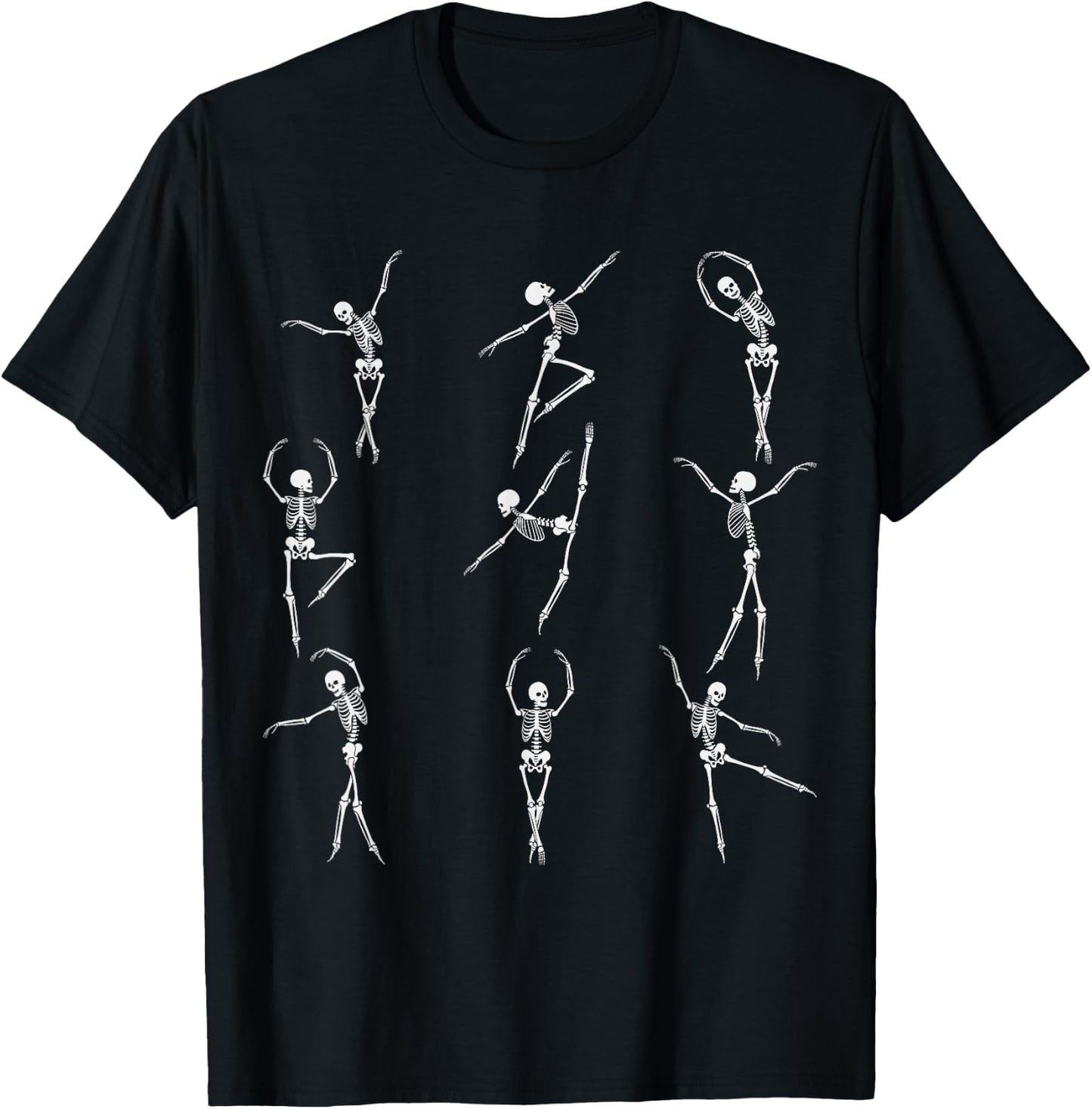 Dancing Skeleton Funny Skeletons Dance Ballet Ballerina Fun T-Shirt - T-Shirt | Black