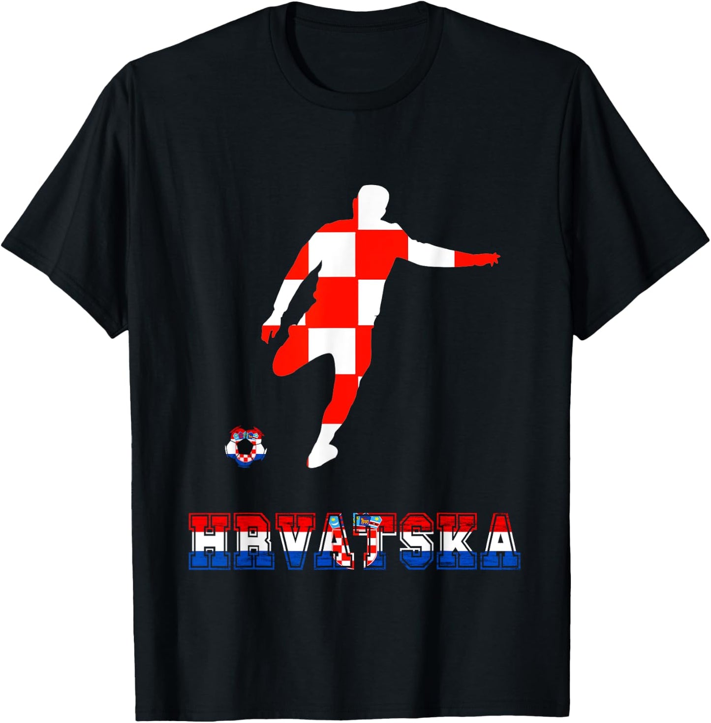 Hrvatska Soccer Team Croatian Football Player Croatia T-Shirt - T-Shirt | Black