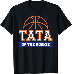 Tata of Rookie 1st Birthday Basketball Theme Matching Party T-Shirt - T-Shirt | Black