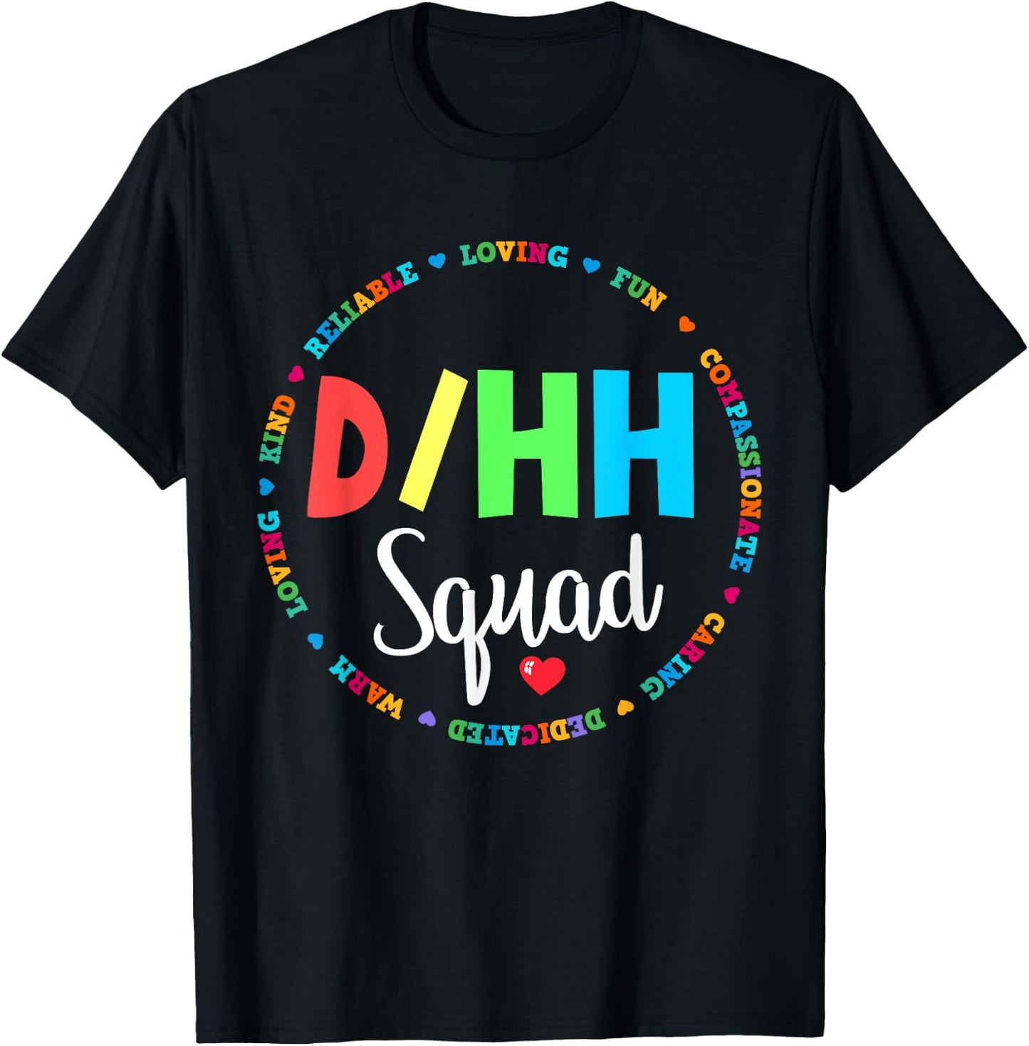 Matching D/HH Teacher Deaf Hard of Hearing ASL Squad Team Men Women Girls Kids T-Shirt - T-Shirt | Black