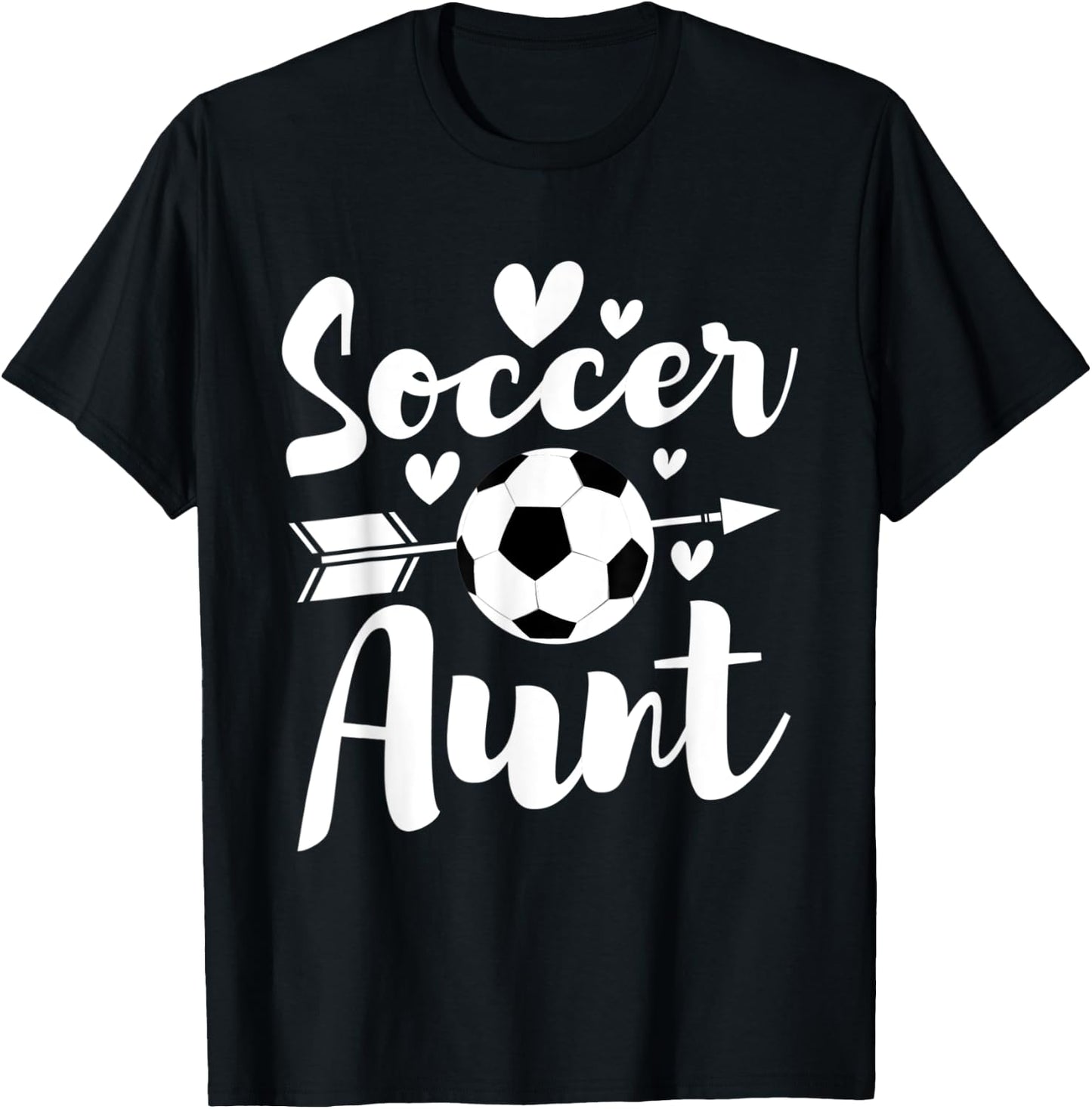 Soccer Aunt - Auntie Aunty Sports Ball Lover Family T-Shirt - T-Shirt | Black