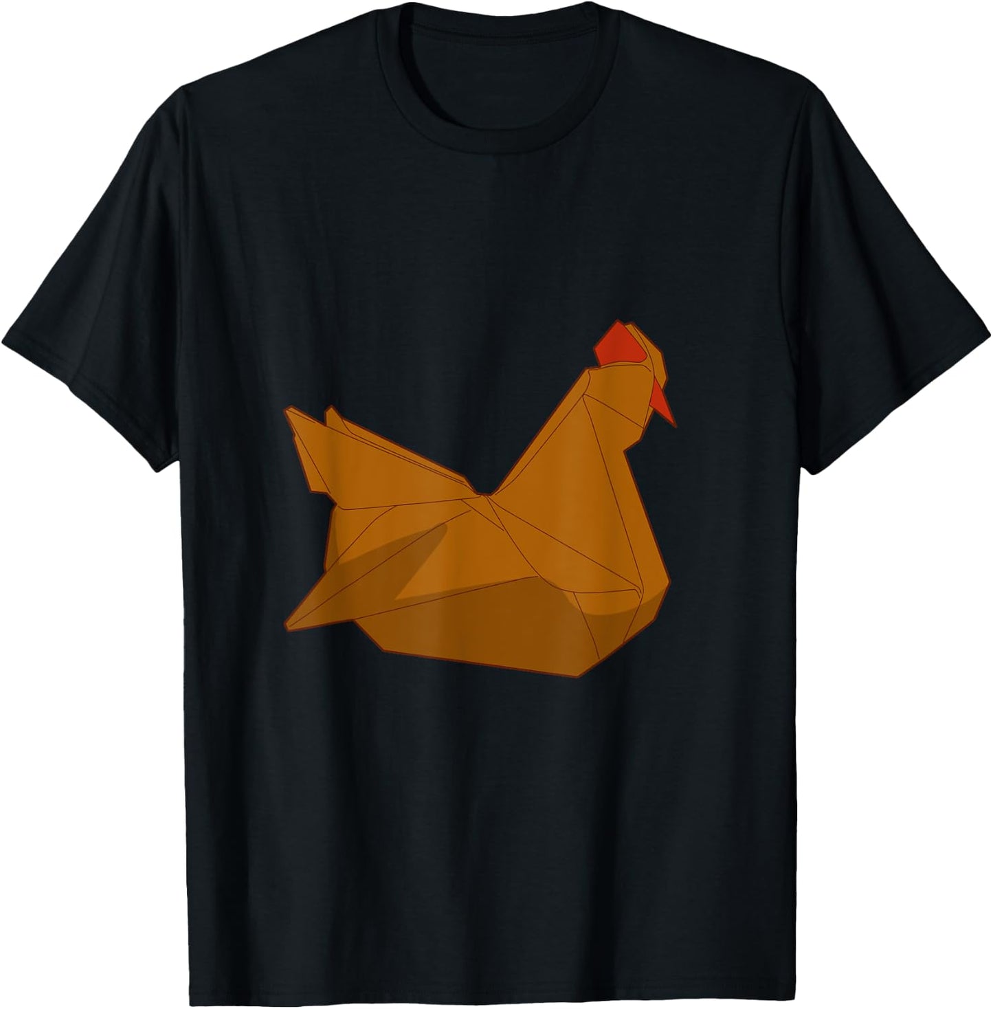 Origami Paper Geometric Chicken T-Shirt - T-Shirt | Black