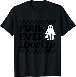 4th Fourth Birthday Four Year Old Halloween Four Ever Spooky T-Shirt - T-Shirt | Black