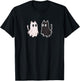 Flowing Little Cute Ghost Cats T-Shirt - T-Shirt | Black