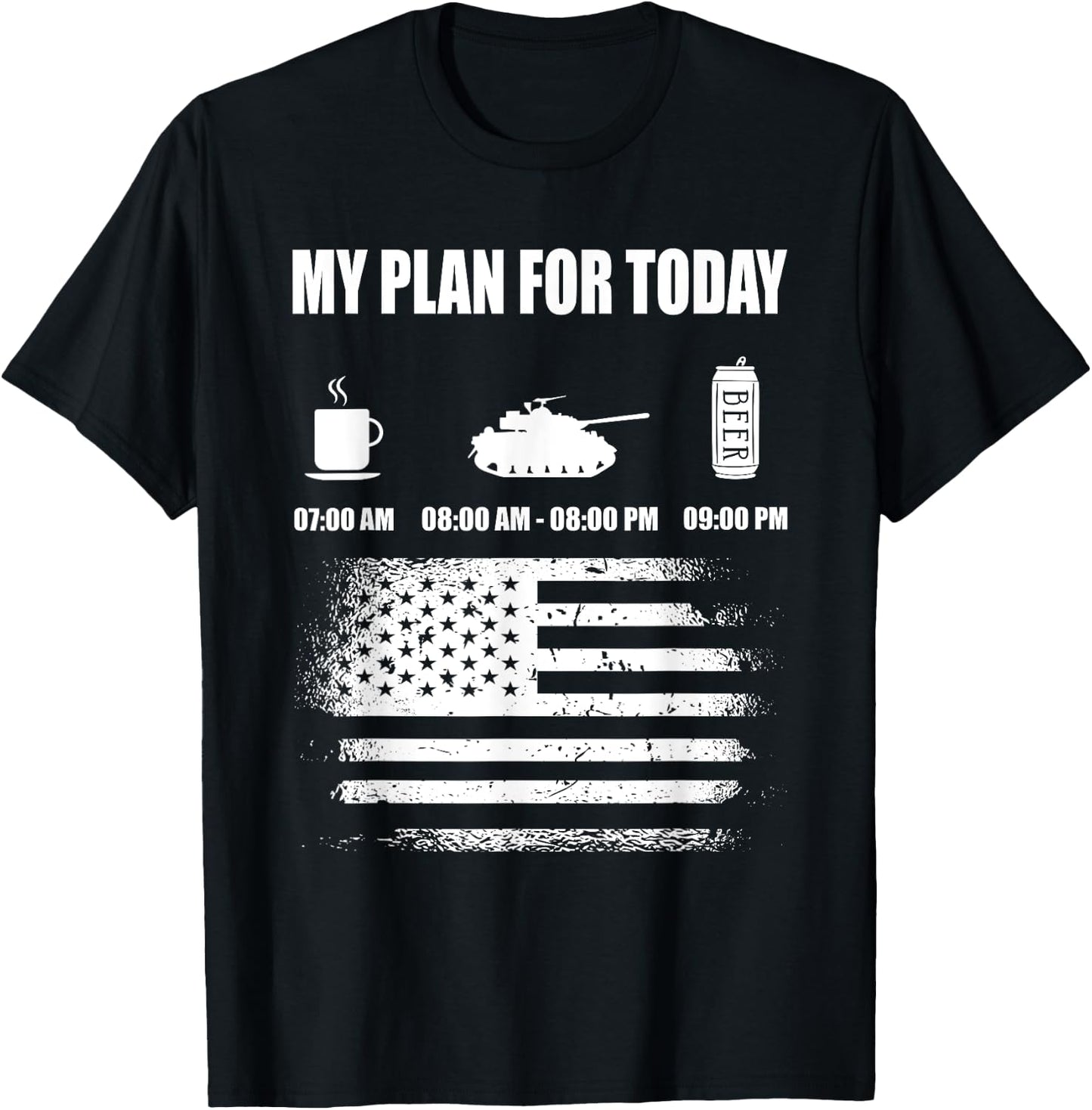 Plan For Today US Army Solider Independence Veterans Day T-Shirt - T-Shirt | Black