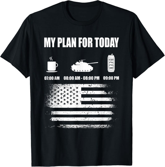 Plan For Today US Army Solider Independence Veterans Day T-Shirt - T-Shirt | Black