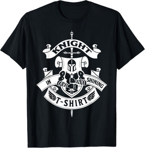 Ren Faire by Knight Medieval Renaissance Knight In Shining Armour for -Adults, Black, Short Sleeve, Classic Fit, Small T-Shirt - T-Shirt | Black
