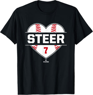 Vintage Baseball Bat Gameday Spencer Steer Cincinnati MLBPA T-Shirt - T-Shirt | Black
